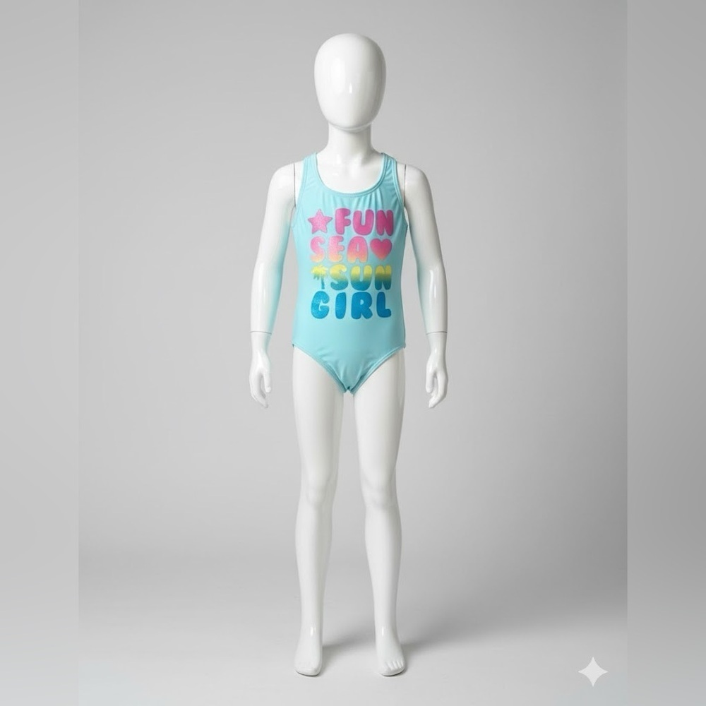 Magic Blue One Piece Swimwear with Vibrant Graphics